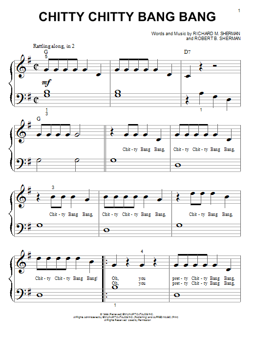 Chitty Chitty Bang Bang (Big Note Piano) von Paul Mauriat