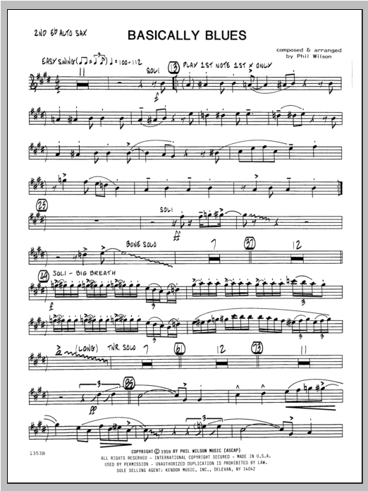 Basically Blues - Alto Sax 2 (Jazz Ensemble) von WILSON