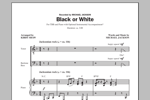 Black Or White (arr. Kirby Shaw) (TBB Choir) von Michael Jackson