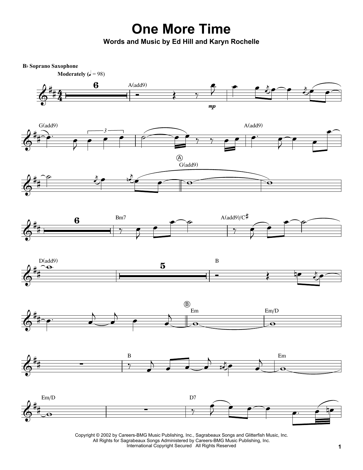 One More Time (Soprano Sax Transcription) von Kenny G