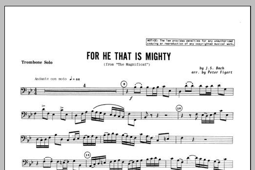 For He That Is Mighty - Trombone (Brass Solo) von Figert