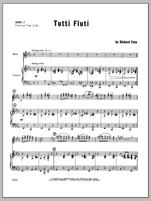 Tutti Fluti - Piano (Woodwind Ensemble) von Fote