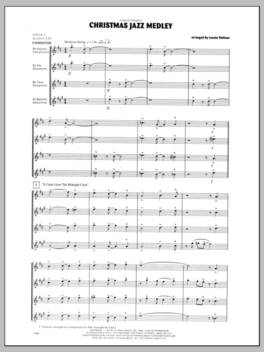 Christmas Jazz Medley - Full Score (Woodwind Ensemble) von Niehaus