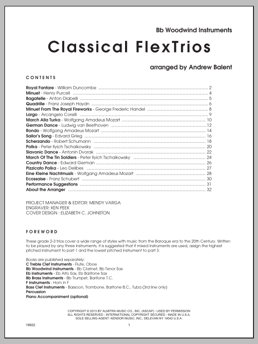 Classical FlexTrios - Bb Woodwind Instruments - Bb Instruments (Performance Ensemble) von Balent