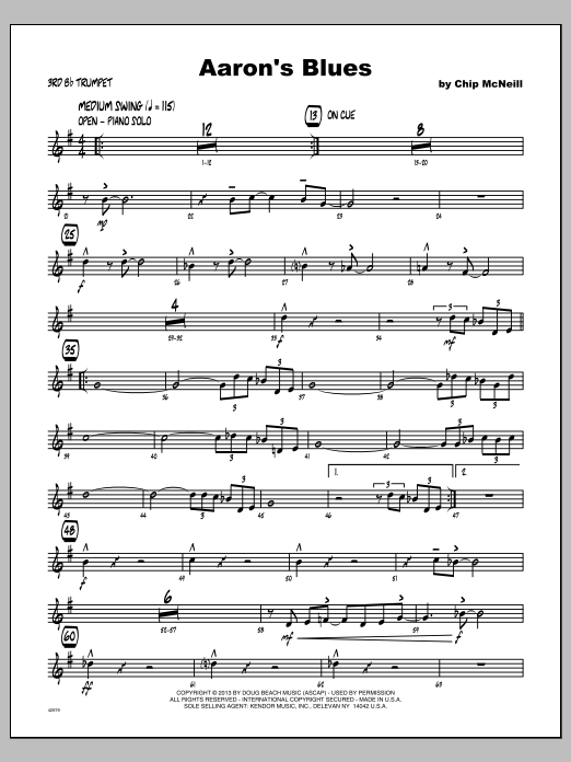 Aaron's Blues - Trumpet 3 (Jazz Ensemble) von McNeill