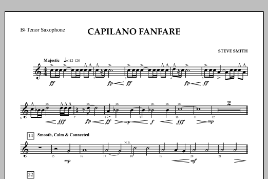 Capilano Fanfare (Digital Only) - Bb Tenor Saxophone (Concert Band) von Steve Smith
