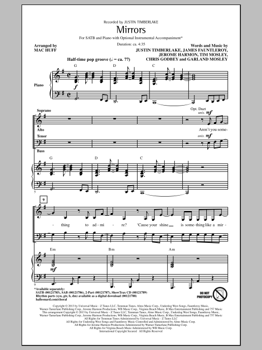 Mirrors (SATB Choir) von Mac Huff