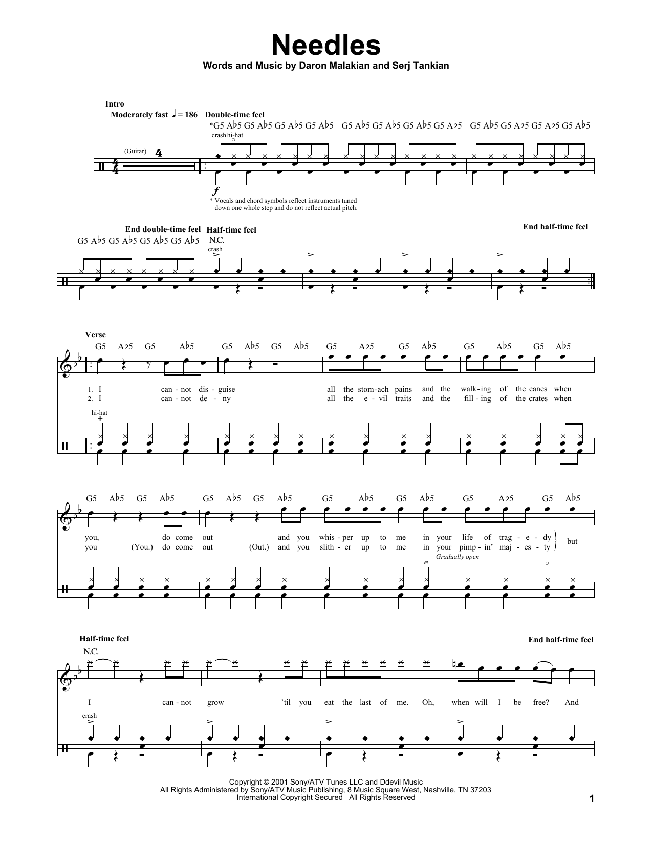 Needles (Drums Transcription) von System Of A Down