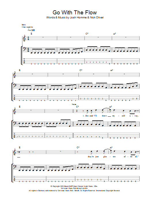 Go With The Flow (Bass Guitar Tab) von Queens Of The Stone Age