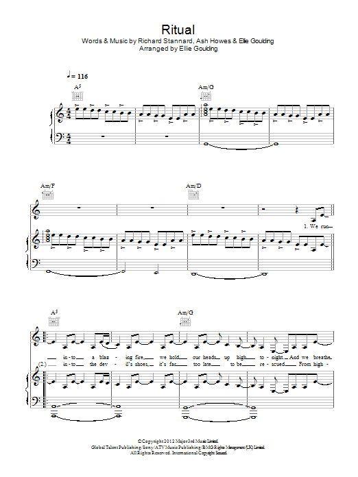Ritual (Piano, Vocal & Guitar Chords) von Ellie Goulding