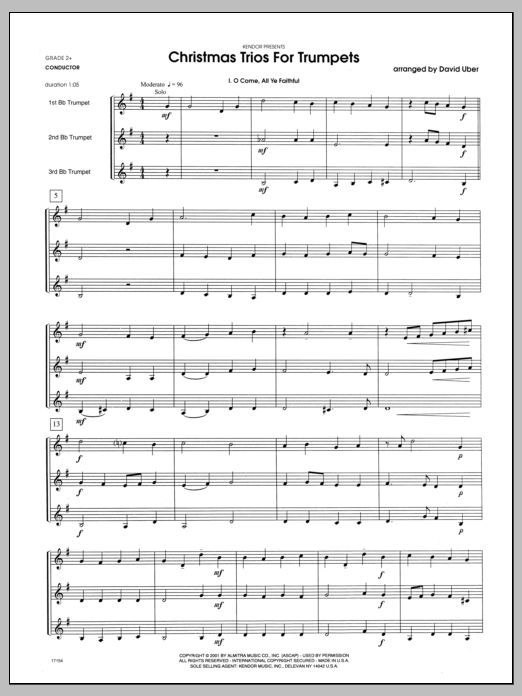 Christmas Trios For Trumpets - Full Score (Brass Ensemble) von Uber