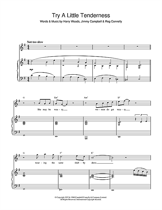 Try A Little Tenderness (Piano & Vocal) von Otis Redding