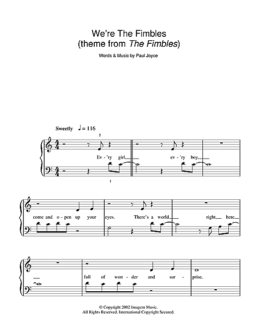We're The Fimbles (theme from The Fimbles) (5-Finger Piano) von Paul Joyce
