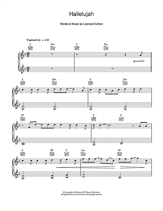 Hallelujah (Easy Piano) von Alexandra Burke