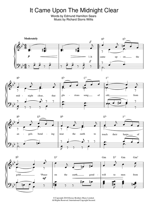 It Came Upon The Midnight Clear (Beginner Piano) von Christmas Carol
