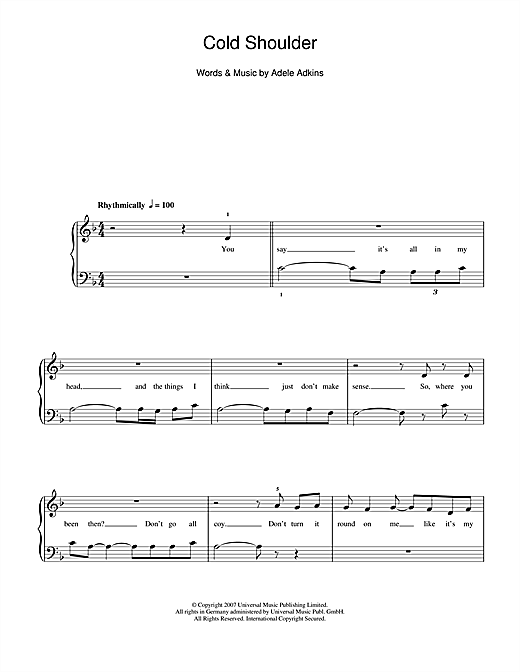 Cold Shoulder (5-Finger Piano) von Adele