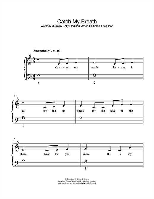 Catch My Breath (5-Finger Piano) von Kelly Clarkson