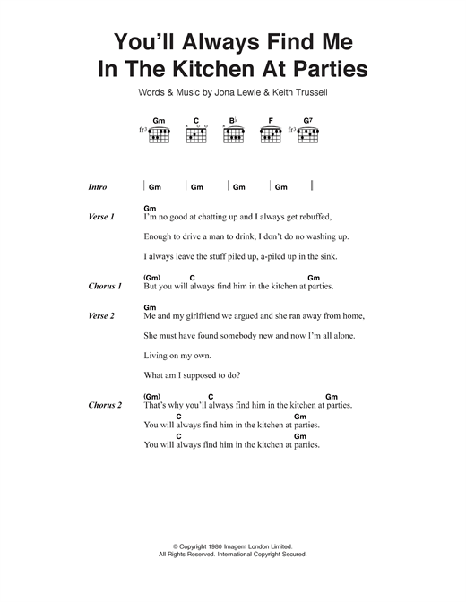 Kitchen At Parties Guitar Chords S