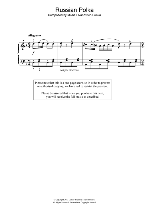 Russian Polka (Beginner Piano) von Mikhail Glinka
