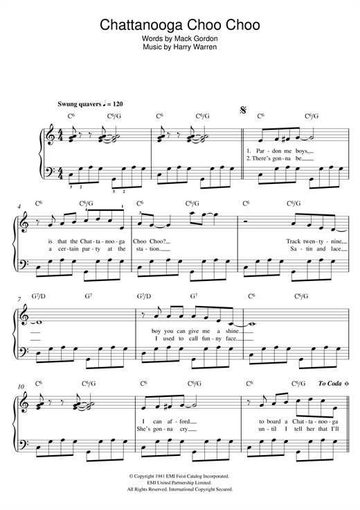 Chattanooga Choo Choo (Easy Piano) von Glenn Miller
