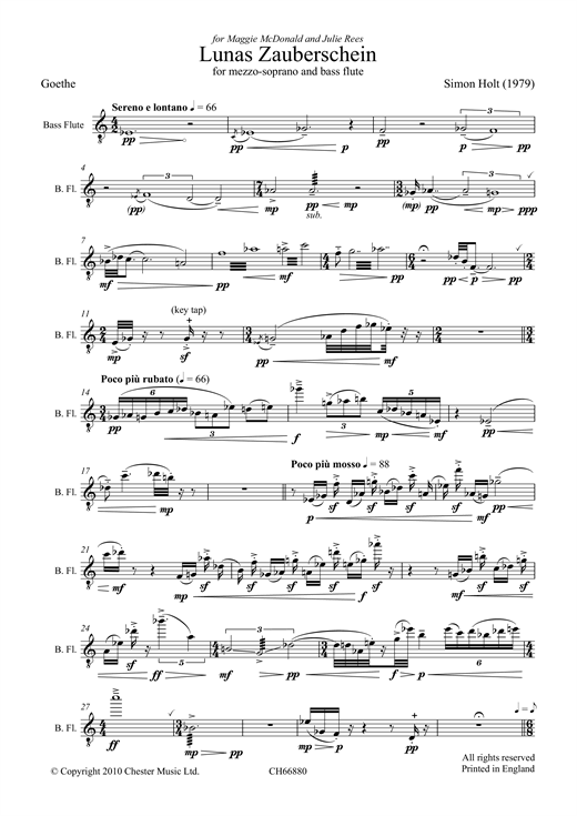 Lunas Zauberschein (Vocal Solo (Mezzo-Soprano)) von Simon Holt