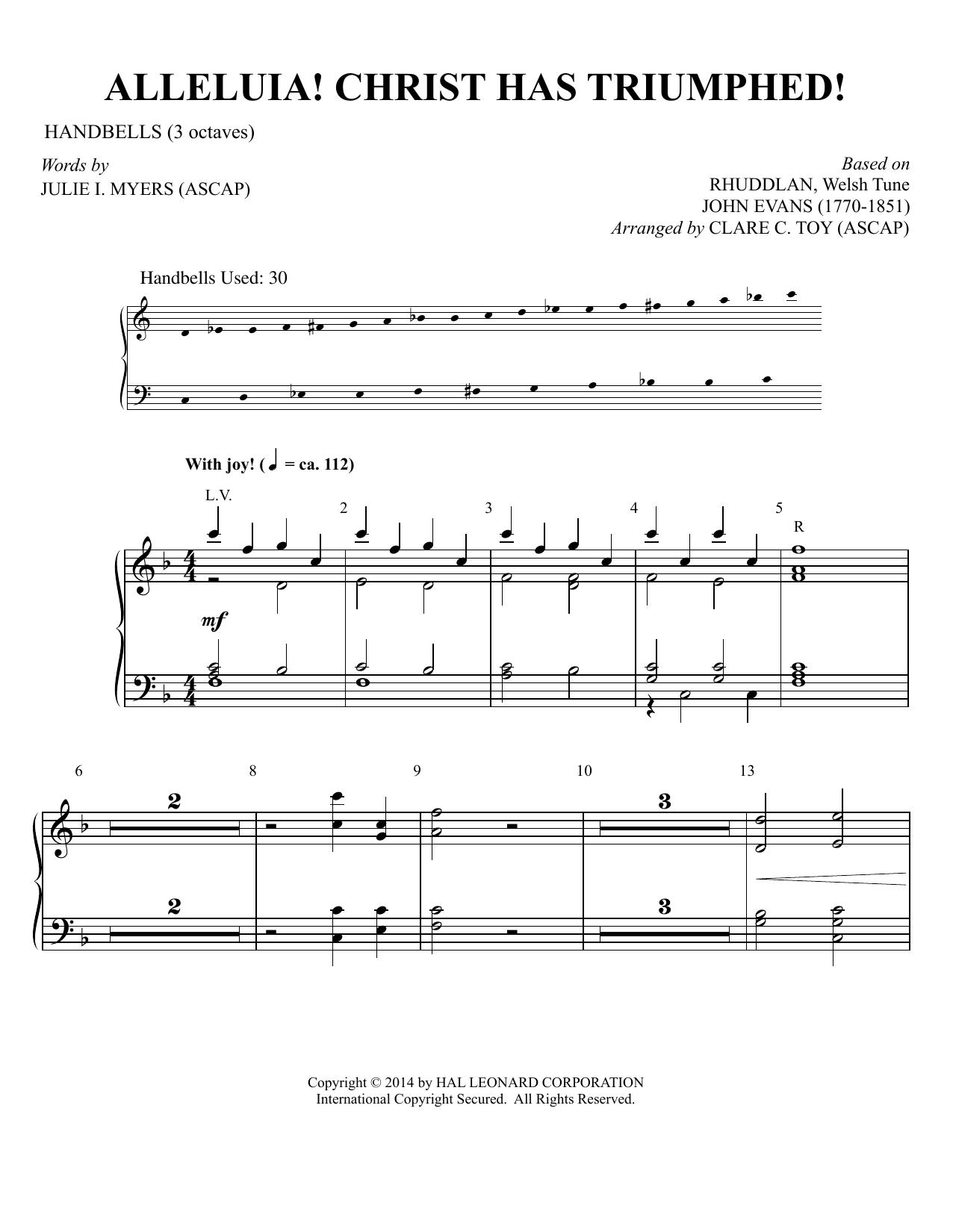 Produktgalerie: Seite 1 von 1 Alleluia! Christ Has Triumphed!, Clare C. Toy, Percussion