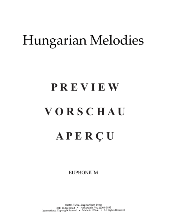 gallery: Hungarian Melodies , , (Euphonium/Kornett + Klavier)