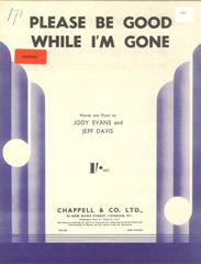 cover: Please Be Good While I'm Gone, Jody Evans