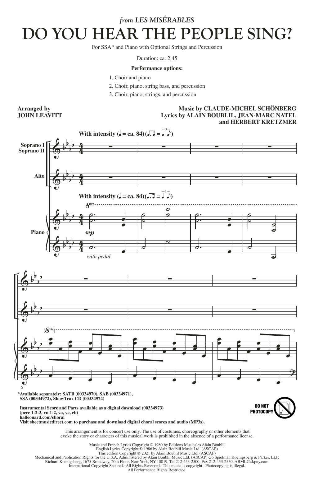 Produktgalerie: Seite 1 von 1 Do You Hear The People Sing? (from Les Misérables) (arr. John Leavitt), Boublil & Schonberg, Chor