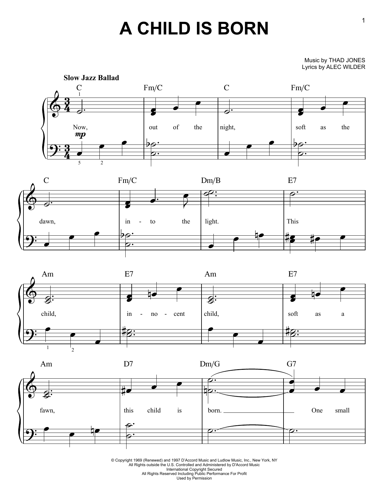 Produktgalerie: Seite 1 von 1 A Child Is Born, Thad Jones, Klavier