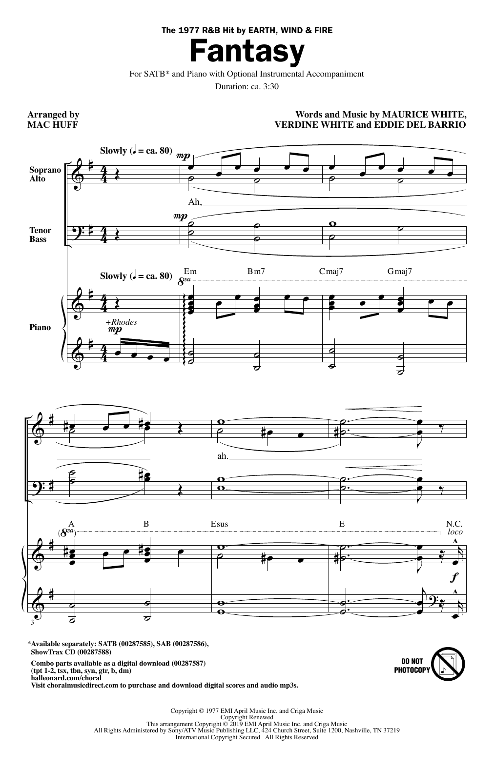 Product picture to: Fantasy (arr. Mac Huff)