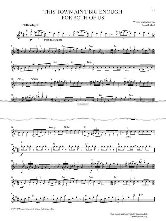 Produktgalerie: Seite 1 von 1 This Town Ain't Big Enough For Both Of Us, Ronald Mael, Violine