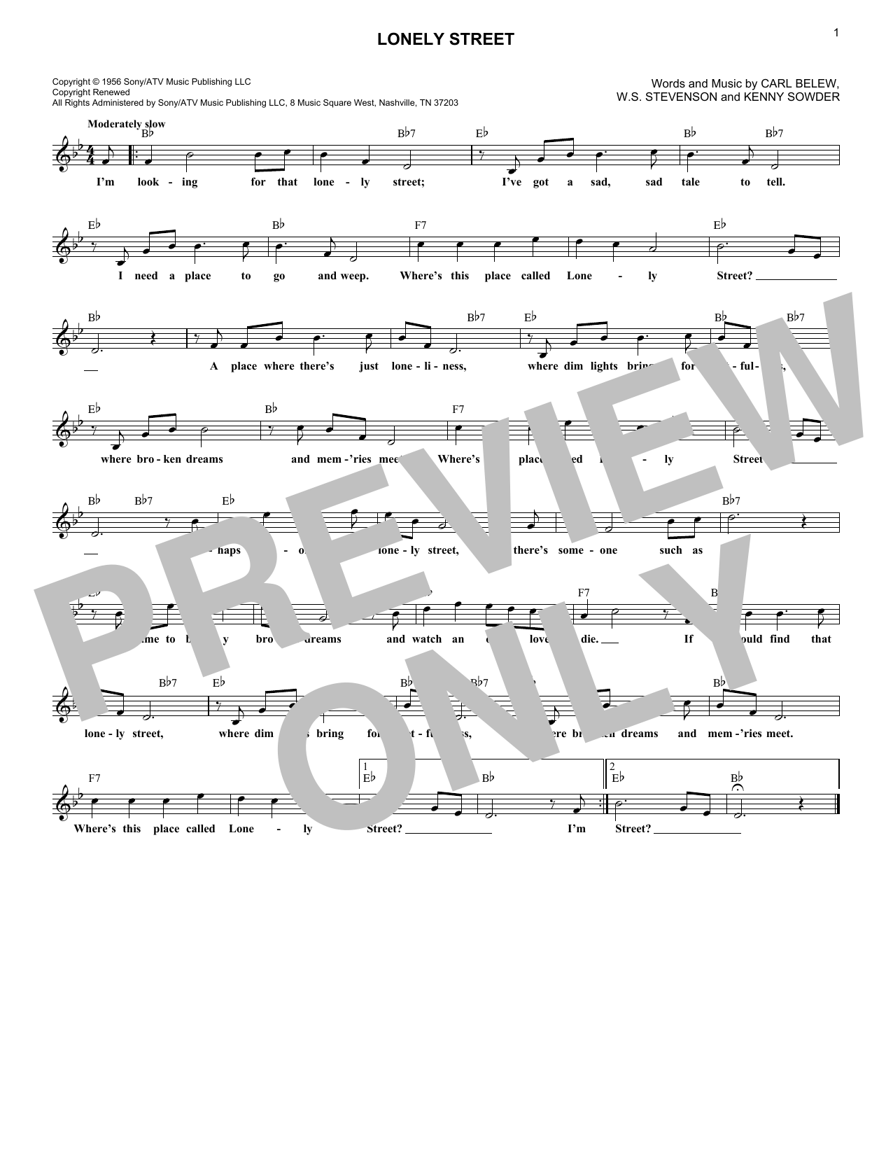Product gallery: Page 1 of 1 Lonely Street, Andy Williams