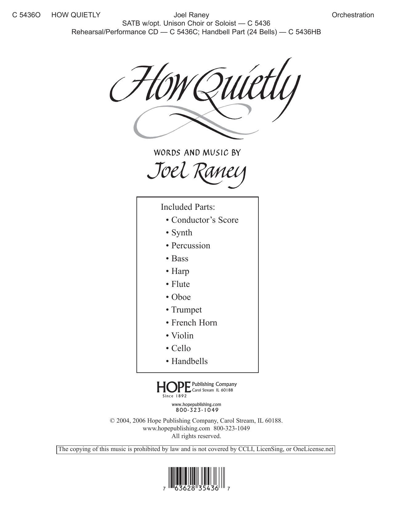 Product picture to: How Quietly - Full Score
