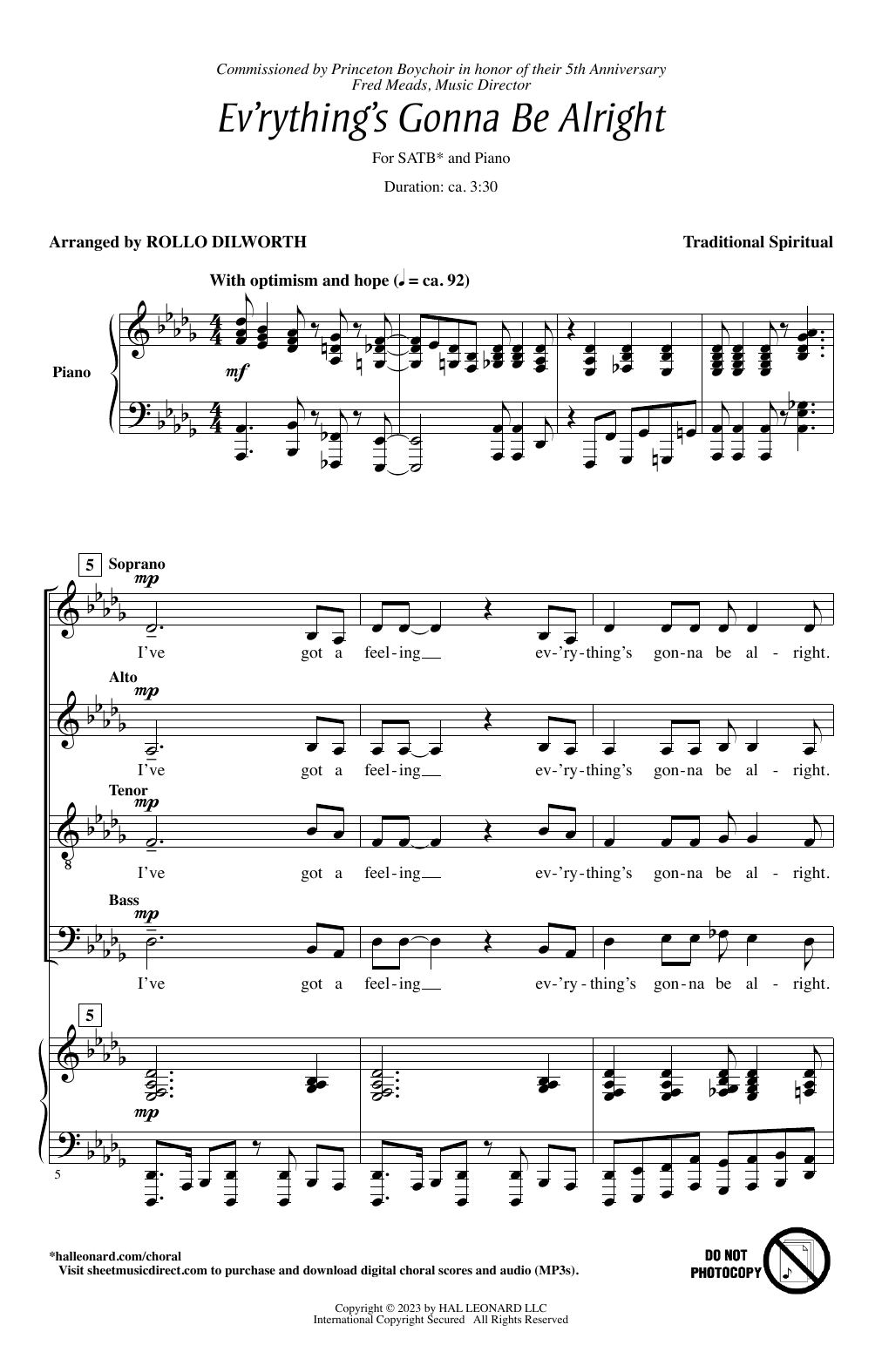 Product picture to: Ev'rything's Gonna Be Alright (arr. Rollo Dilworth)