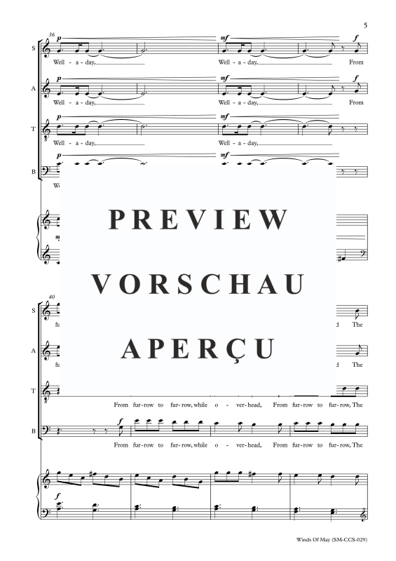 Produktgalerie: Seite 6 von 11 The Winds of May, , Gemischter Chor und Klavier