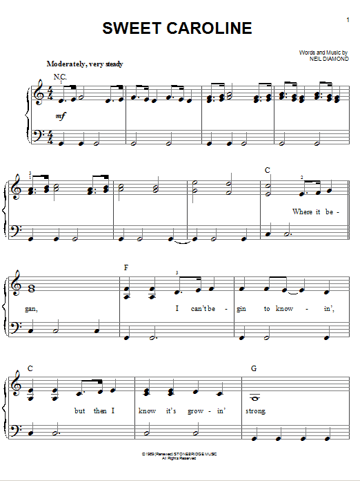 Produktgalerie: Seite 1 von 1 Sweet Caroline, Neil Diamond, Klavier
