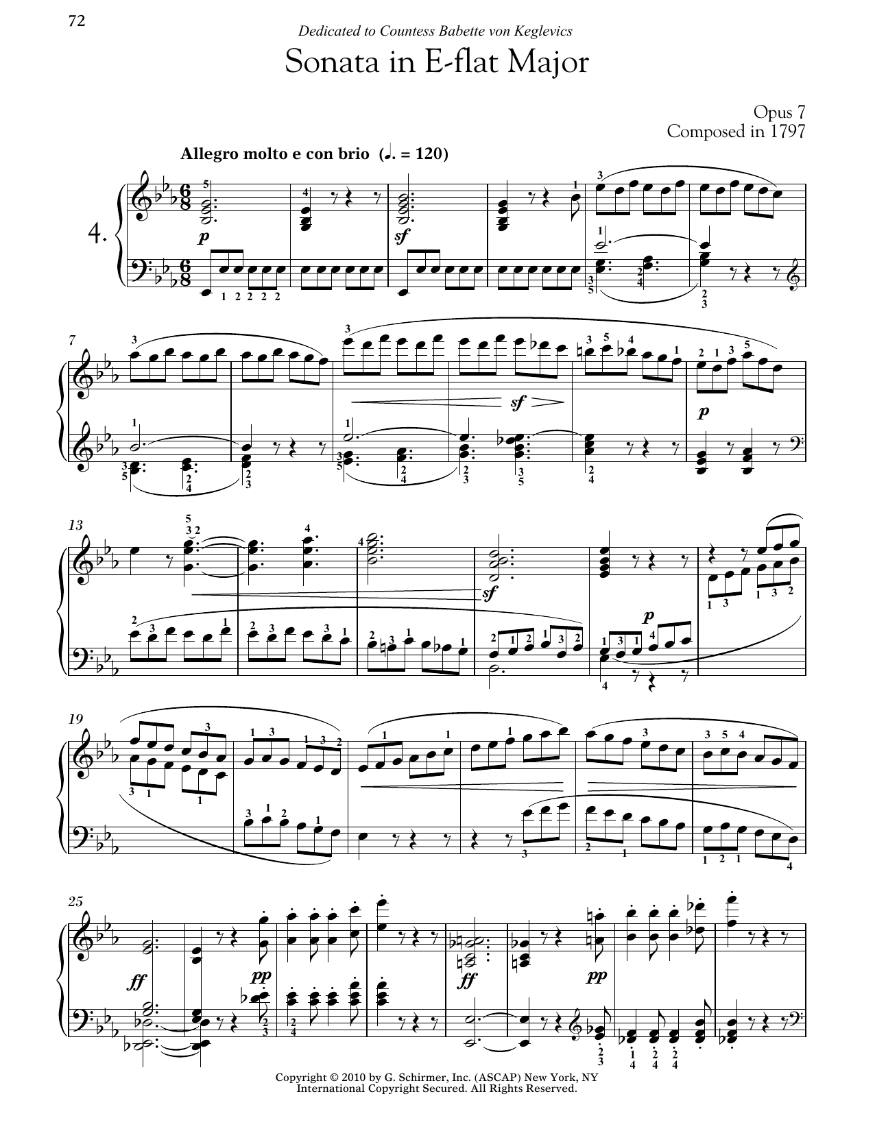 Product gallery: Page 1 of 1 Piano Sonata No. 4 In E-flat Major, Op. 7, Ludwig Van Beethoven