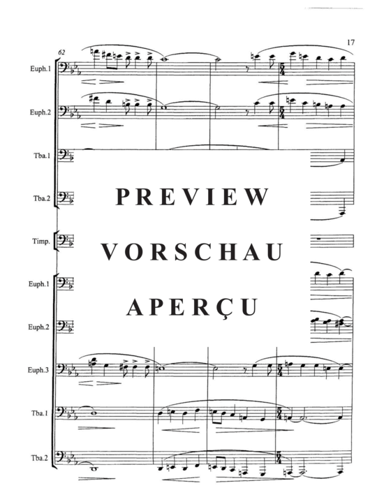 Produktgalerie: Seite 19 von 21 Fanfare and Song , , (Tuba Ensemble für SoloTuba Quartett EETT, Pauken + Tuba Quintett)