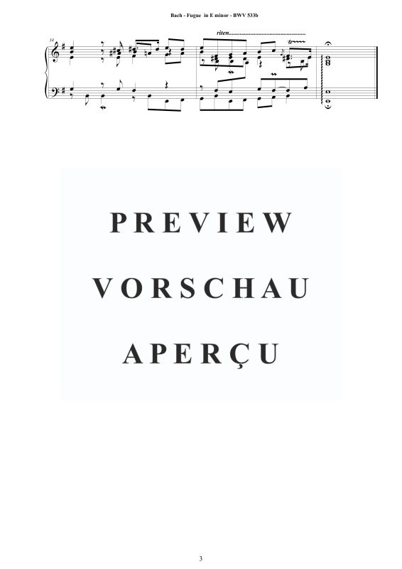 Produktgalerie: Seite 4 von 4 Fuge in E-Moll BWV 533b, , Klavier Solo