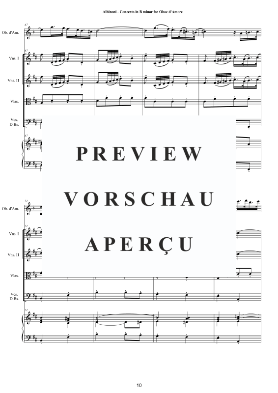 Product gallery: Page 11 of 11 Concerto in H-Moll Op.9, , Oboe D'Amore Solo, String Ensemble, and Harpsichord (Bc)