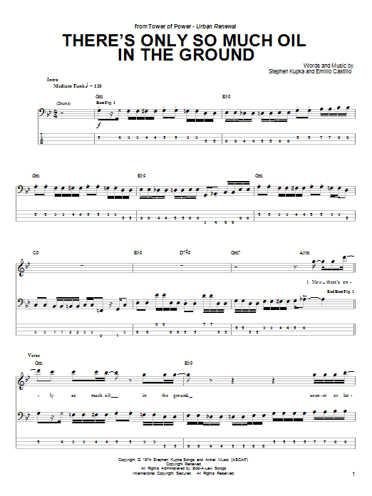 Produktgalerie: Seite 1 von 1 There's Only So Much Oil In The Ground, Tower Of Power, E-Bass