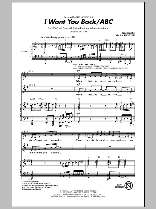 Produktbild zu: I Want You Back / ABC (arr. Mark Brymer)