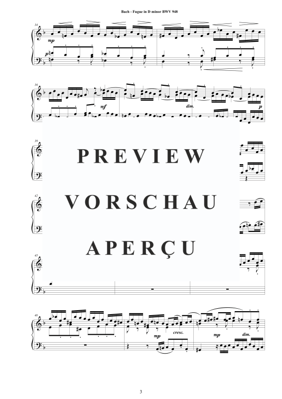 Product gallery: Page 4 of 8 Fugue in D minor BWV 948, , Solo Piano