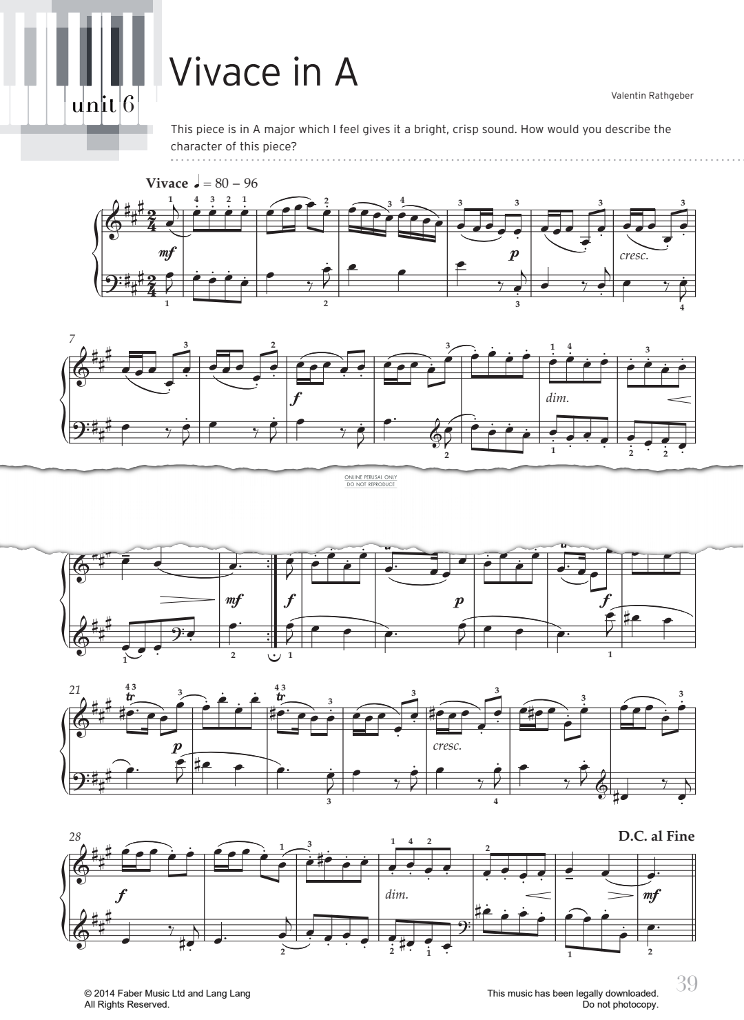 Produktgalerie: Seite 1 von 1 Vivace In A, Valentin Rathgeber, Klavier