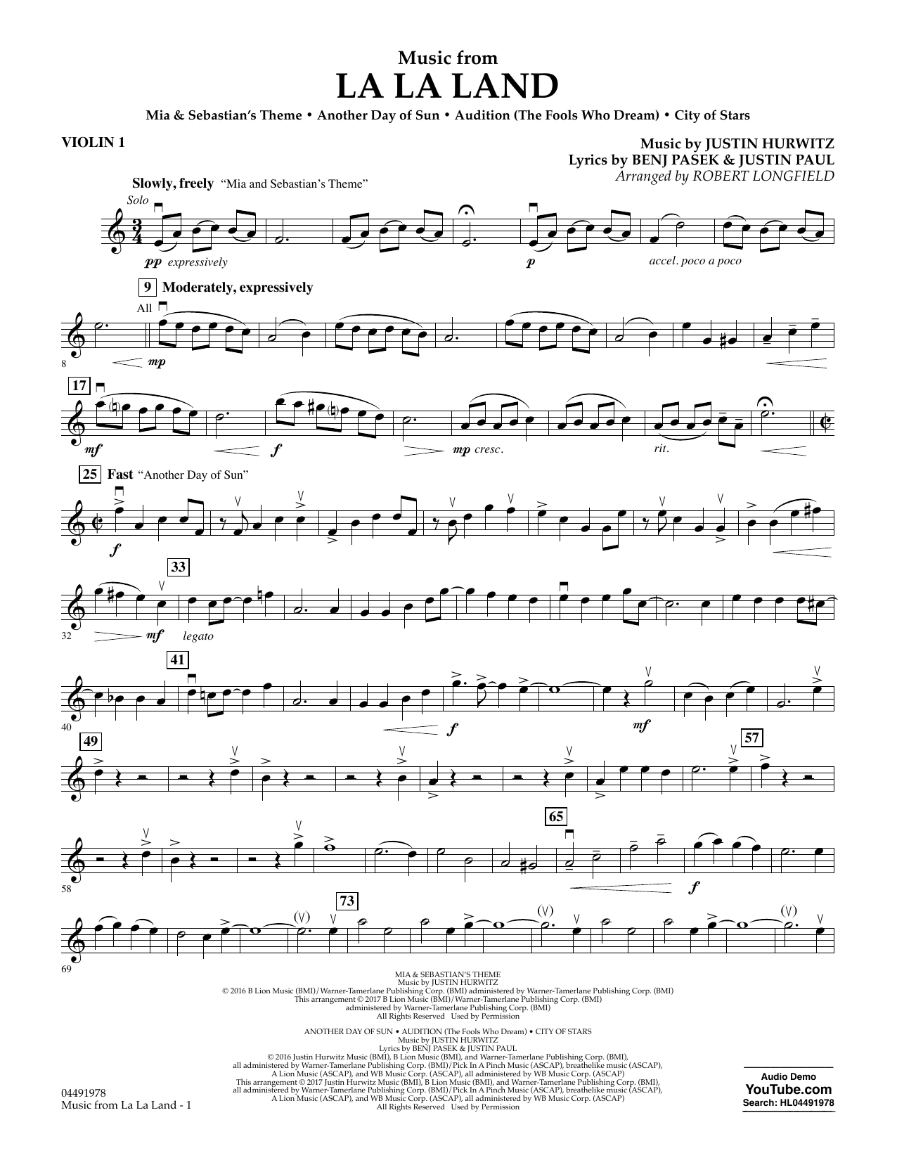 Product picture to: Music from La La Land - Violin 1