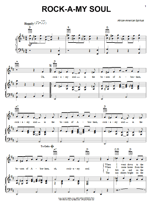 Produktgalerie: Seite 1 von 1 Rock A My Soul, African-American Spiritual, Gesang, Gitarre, Klavier