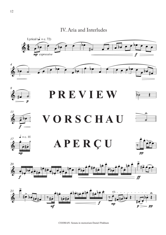 Product gallery: Page 13 of 19 Sonata in memoriam Daniel Pinkham , , (transverse flute)