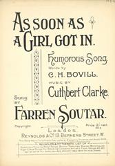 cover: As Soon As A Girl Got In, Farren Soutar
