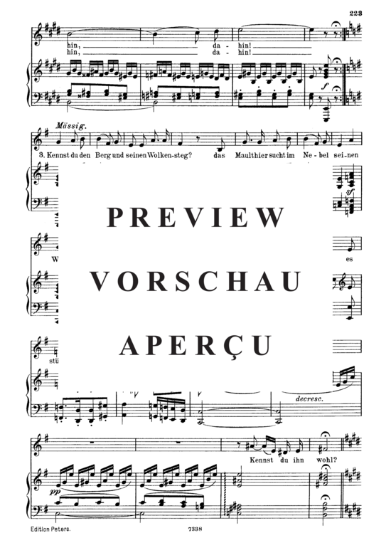 Product gallery: Page 4 of 5 Mignon's Gesang D.321, Kennst du das Land, , Medium Voice and Piano